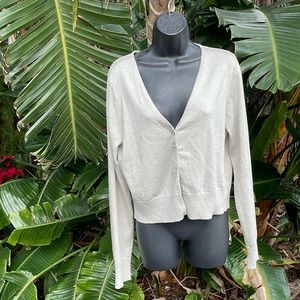 Charlotte metallic silver cropped cardigan